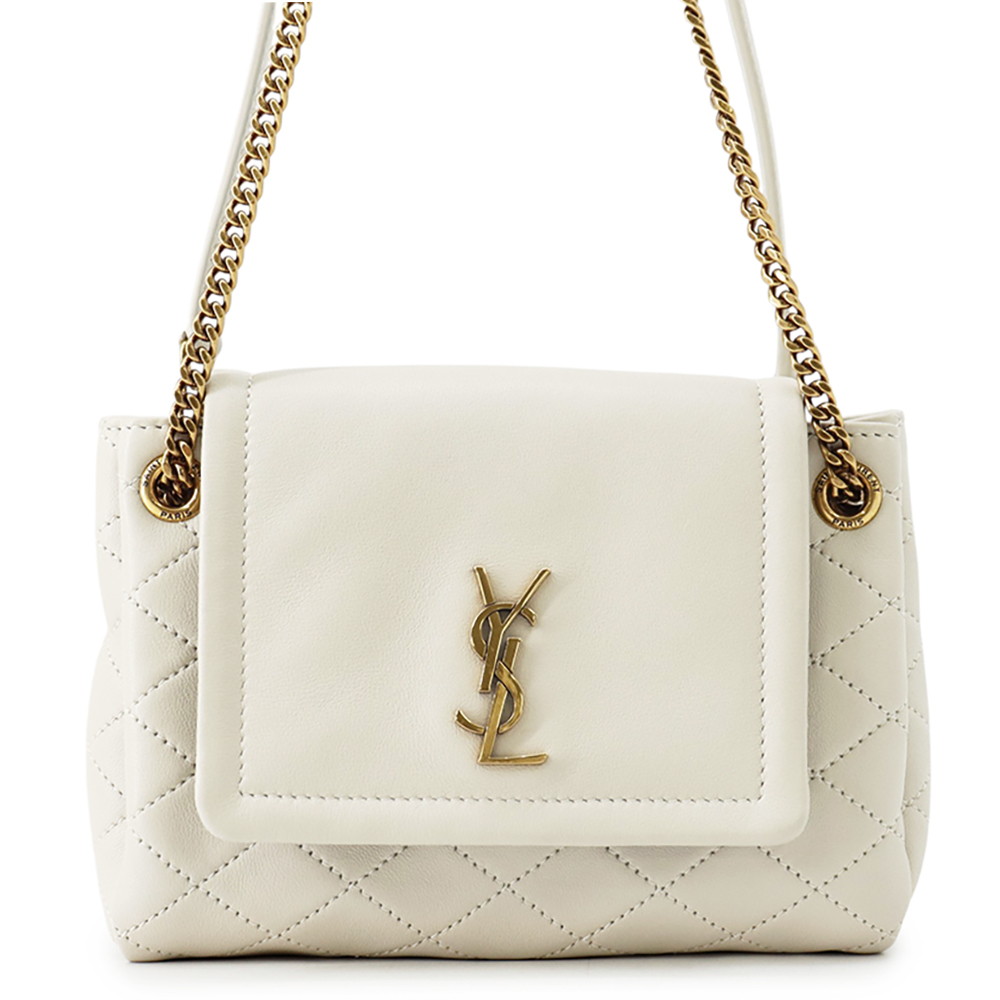 サンローランパリ チェーン店ショルダーバッグ ミニ ノリータ YSL 672738 SAINT LAURENT PARIS 御徒面子 白 【楽になること引きうける】 【中古】 サンローランパリ 御徒面子 SAINT LAURENT PARIS BAG