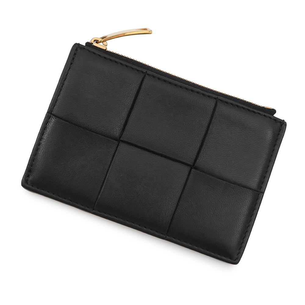 ボッテガヴェネタ コインケース マキシイントレチャート テープ ファスナーカードケース 681010 BOTTEGA VENETA 黒 【楽になること引きうける】 【中古】 ボッテガヴェネタ 金入れ ボッテガヴェネタ 歌留多容れもの 釣り銭入れ BOTTEGA VENETA WALLET
