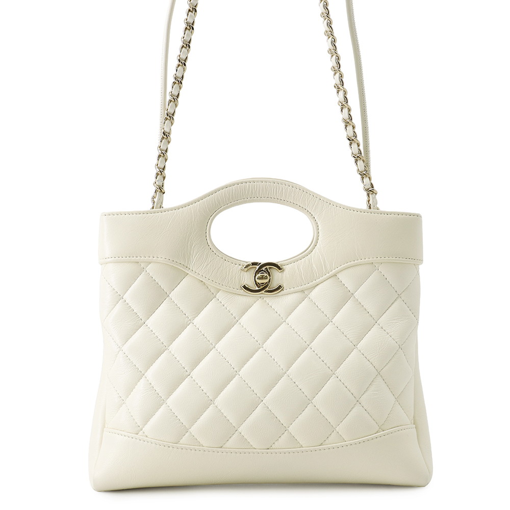 シャネル チェーン店ショルダーバッグ マトラッセ スモールショッピングバッグ シャイニーカーフスキン AS4133 CHANEL 白 【楽になること引きうける】 【中古】 シャネル 御徒面子 レディース CHANEL BAG