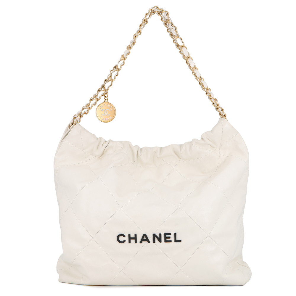 シャネル チェーン店ショルダーバッグ CHANEL22 スモール シャイニーカーフスキン AS3260 CHANEL 合財袋付き添い人 白 【安全性のある引き請ける】 【中古】 シャネル 御徒面子 シャネル CHANEL BAG