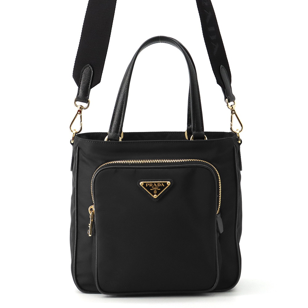 プラダ ハンドバック ３角形ロゴタイプ サフィアーノ 1BG308 PRADA ２way肩部 黒 【楽になること引き受ける】 【中古】 プラダ 御徒面子 プラダ PRADA BAG