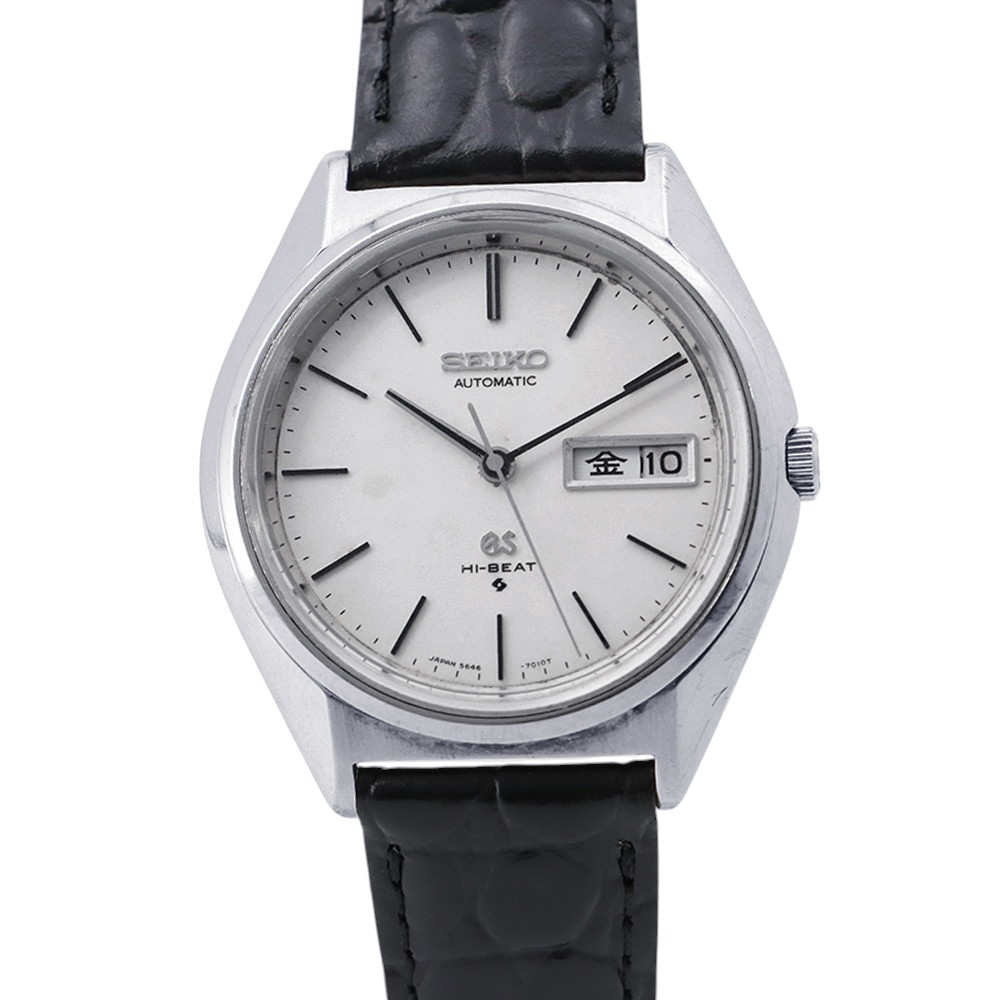 セイコー 地びたセイコー ご機嫌音楽的リズム 56GS 5646-7010 SEIKO ウオッチ しろがね色文字記号盤 【楽になること引きうける】 【中古】 セイコー 地びたセイコー SEIKO セイコー 中古