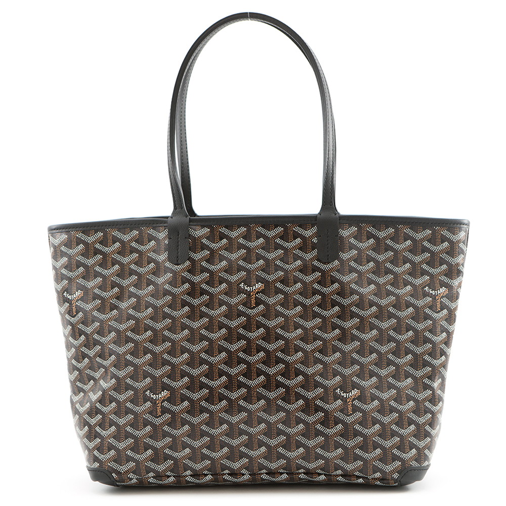ゴヤール トートバッグ アルトワPM PVC なめし革 ARTOISPMLTY01CL01P GOYARD 黒 杉綾模様 【楽になること引きうける】 【中古】 ゴヤール 御徒面子 GOYARD BAG