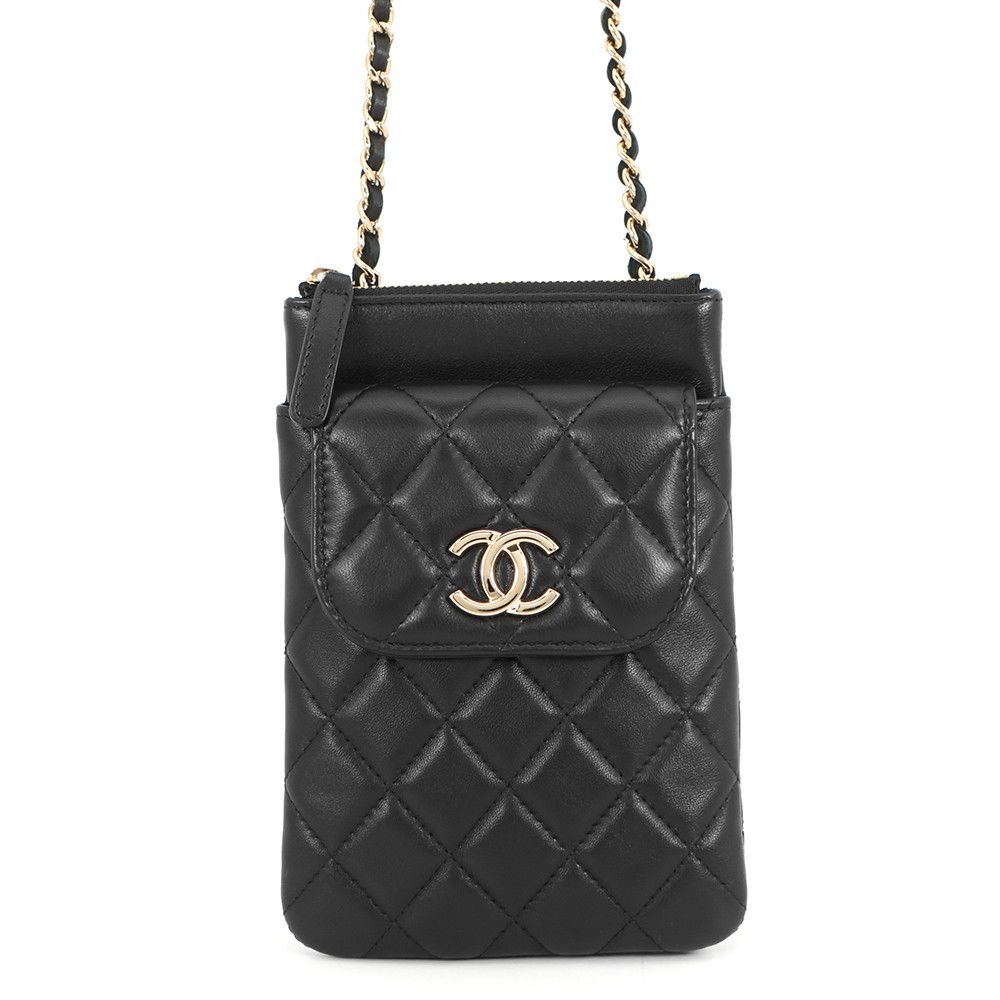 シャネル チェーン店ショルダーバッグ マトラッセ ココマーク 電話機入れもの 子ヒツジ素はだ CHANEL 黒 【楽になること引き受ける】 【中古】  シャネル 御徒面子 レディース CHANEL BAG