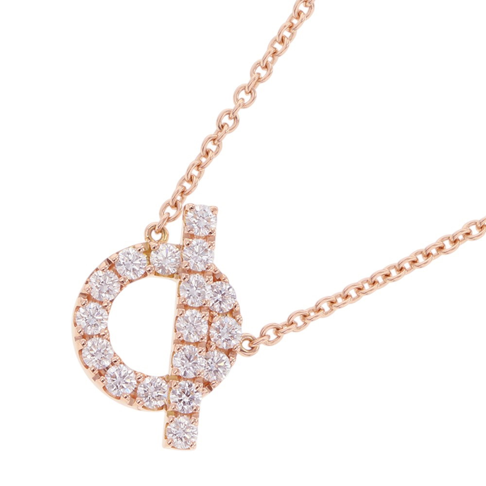 エルメス ネックレス フィネス ペンダント ダイヤモンド 17P 計0.46ct K18PGピンクゴールド HERMES ジュエリー 【安心保証】 【中古】 エルメス フィネス ダイヤモンド HERMES 中古｜ギャラリーレア店