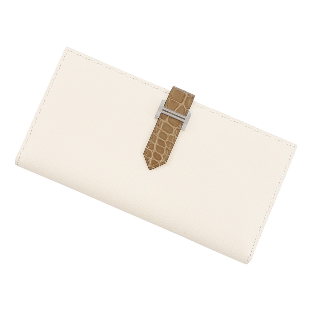 エルメス 長財布 ベアンスフレ タッチ ナタ/ベージュサブレ/シルバー金具 エプソン/アリゲーターシャイン U刻印 【中古】 エルメス 財布 エルメス 長財布 HERMES WALLET｜ギャラリーレア店 231,930円