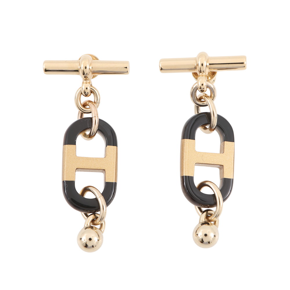 エルメス ピアス シュル・メール バッファローホーン メタル HERMES アクセサリー 【安心保証】 【中古】 エルメス アクセサリー エルメス HERMES｜ギャラリーレア店