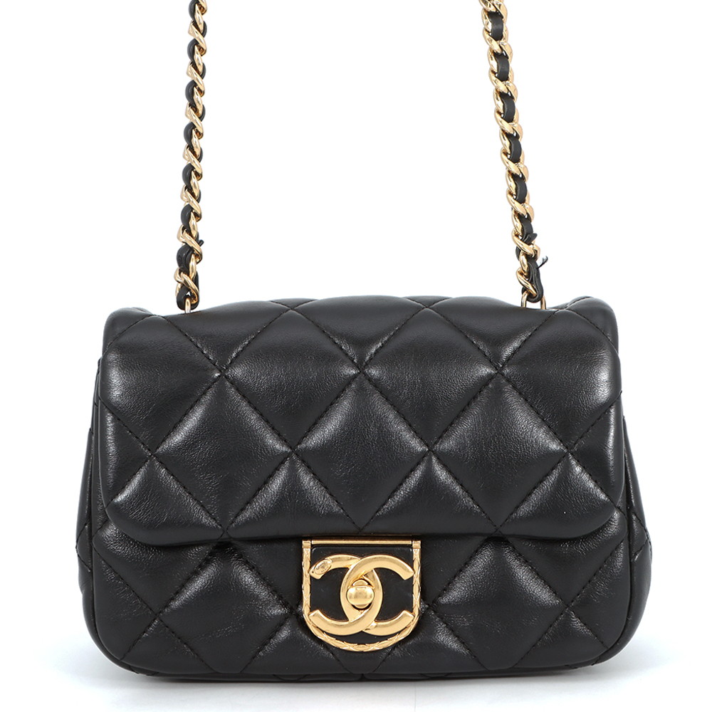 シャネル チェーンショルダーバッグ マトラッセ ココマーク ラムスキン AS3473 CHANEL フラップ バッグ 黒 【安心保証】 【中古】 シャネル バッグ レディース CHANEL BAG｜ギャラリーレア店