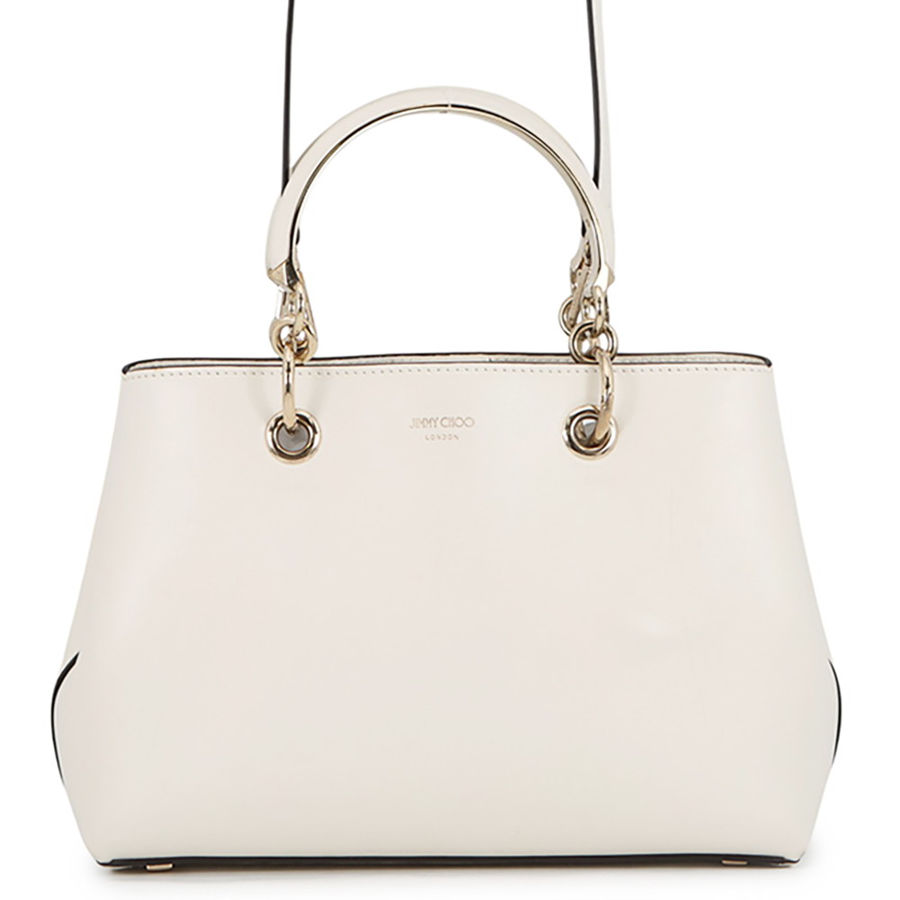 ジミーチュウ ハンドバッグ ボンボン スモール レザー JIMMY CHOO 2way 白 【安心保証】 【中古】 ジミーチュウ バッグ レディース JIMMY CHOO BAG|ギャラリーレア店