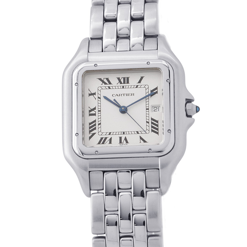カルティエ パンテール LM W25032P5 Cartier 腕時計 メンズ クォーツ 白文字盤 【安心保証】 【中古】 カルティエ パンテール Cartier|ギャラリーレア店