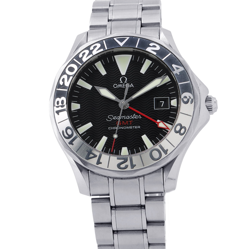 オメガ シーマスター ダイバー GMT デイト 2234.50.00 OMEGA 腕時計 黒文字盤 【安心保証】 【中古】 オメガ シーマスター OMEGA オメガ 中古|ギャラリーレア店