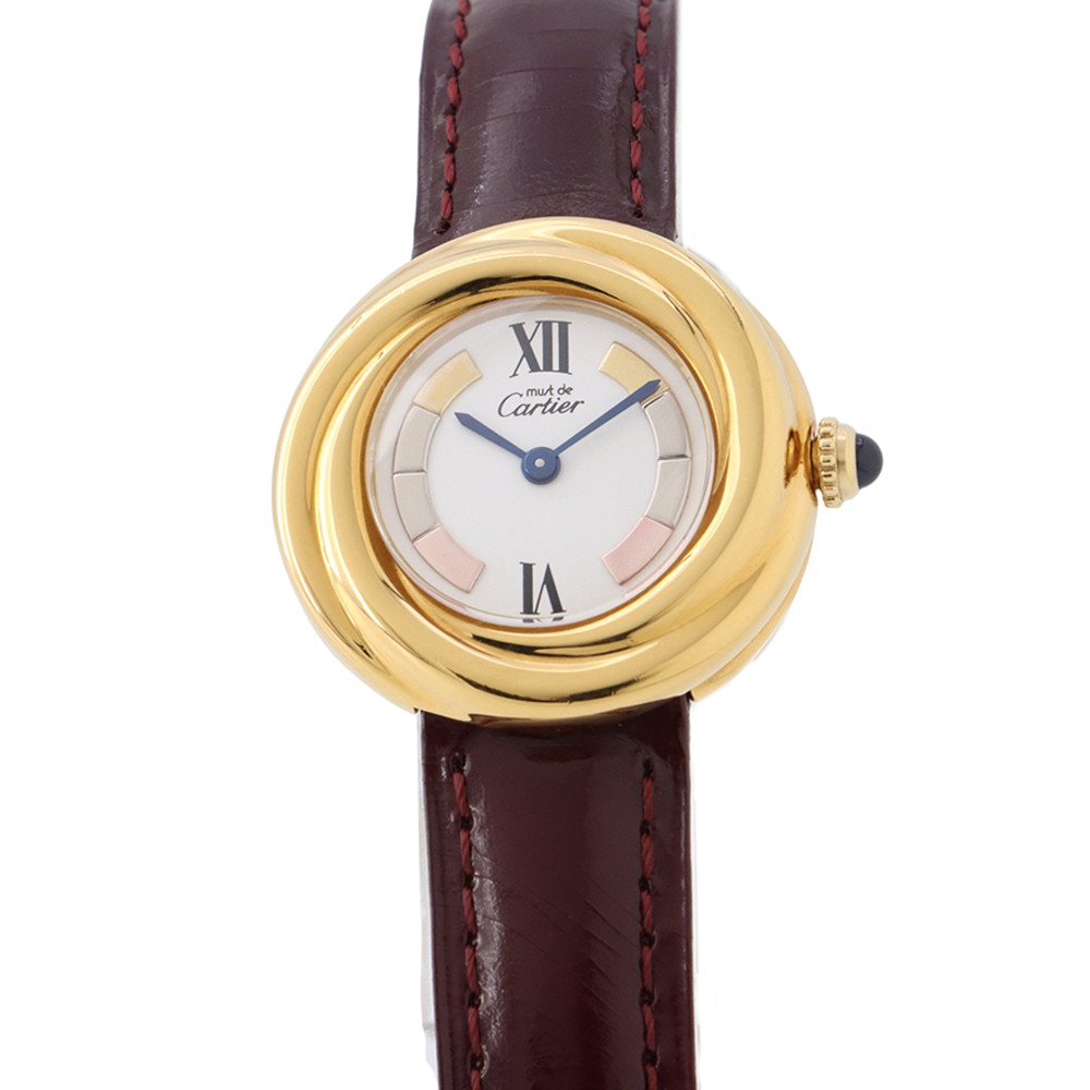 カルティエ マストトリニティ ヴェルメイユ W1010644 Cartier 腕時計 白文字盤 クォーツ 【安心保証】 【中古】 カルティエ マストトリニティ Cartier カルティエ 中古｜ギャラリーレア店
