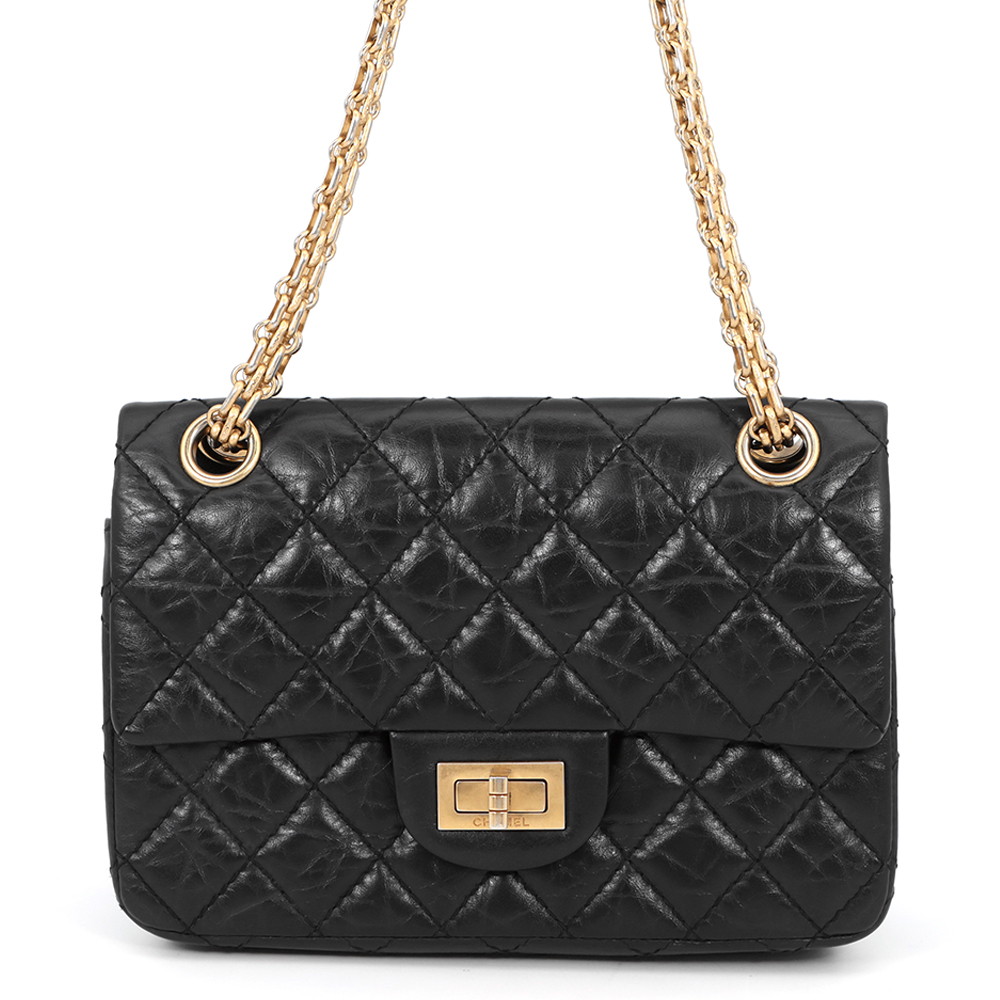 シャネル チェーンショルダーバッグ マトラッセ 2.55 ミニ エイジドカーフレザー AS0874 CHANEL 黒 【安心保証】 【中古】 シャネル バッグ レディース CHANEL BAG|ギャラリーレア店