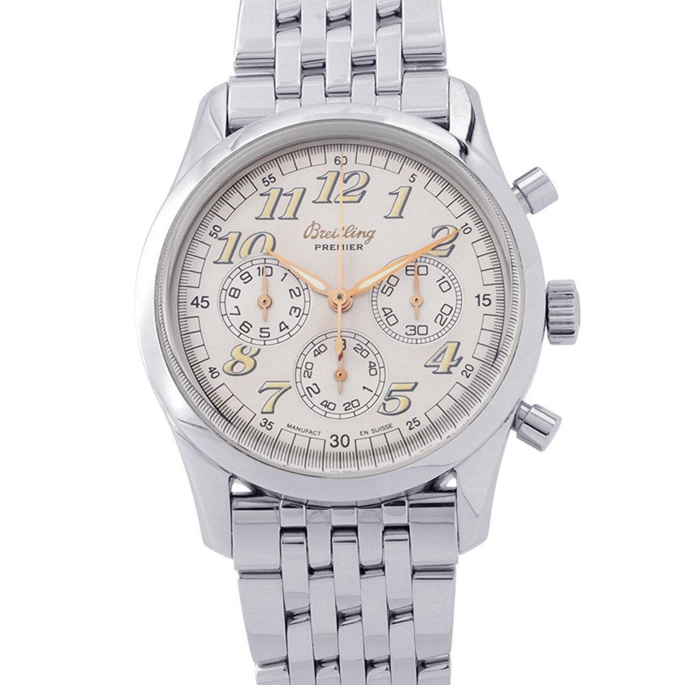 ブライトリング ナビタイマー プレミエ クロノグラフ A403G58NP BREITLING 腕時計 メンズ シルバー文字盤 【安心保証】 【中古】 ブライトリング ナビタイマー BREITLING ブライトリング|ギャラリーレア店