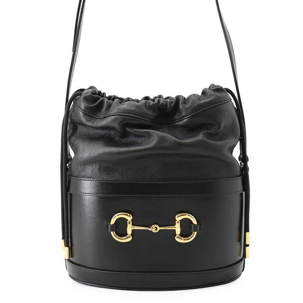 グッチ ショルダーバッグ 1955 ホースビット 602118 GUCCI バケットバッグ 黒 【中古】 グッチ バッグ GUCCI BAG|ギャラリーレア店