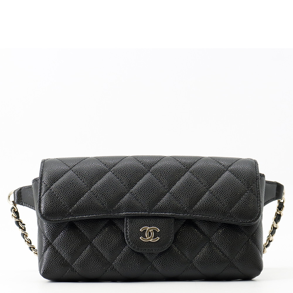 シャネル ボディバッグ ココマーク マトラッセ チェーン ウエストバッグ キャビアスキン AP5034 CHANEL 黒 【中古】 シャネル バッグ CHANEL BAG｜ギャラリーレア店