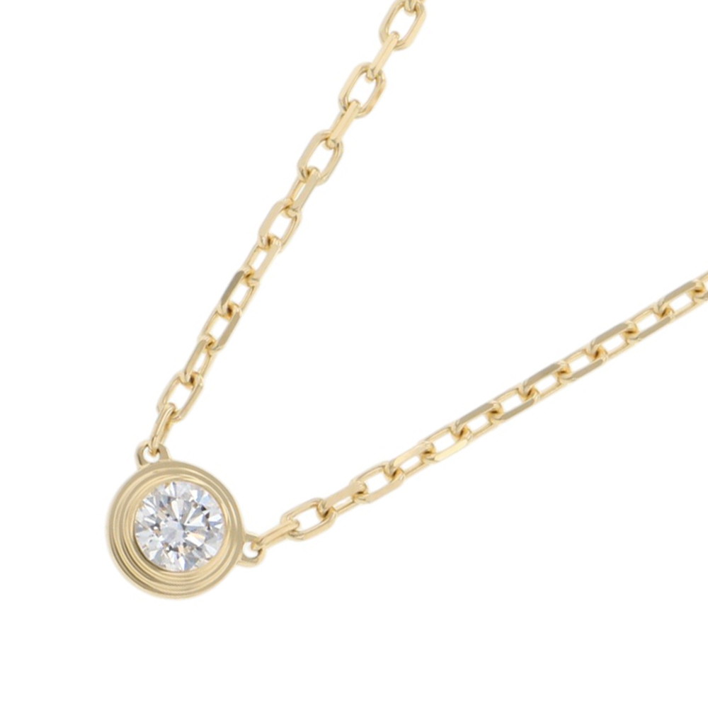 カルティエ ネックレス ダムール SM スモールモデル ダイヤモンド 1P 0.09ct K18YGイエローゴールド B7215800 Cartier ペンダント 【安心保証】 【中古】 カルティエ ダムール ブリリアントカット ダイヤモンド Cartier 中古｜ギャラリーレア店