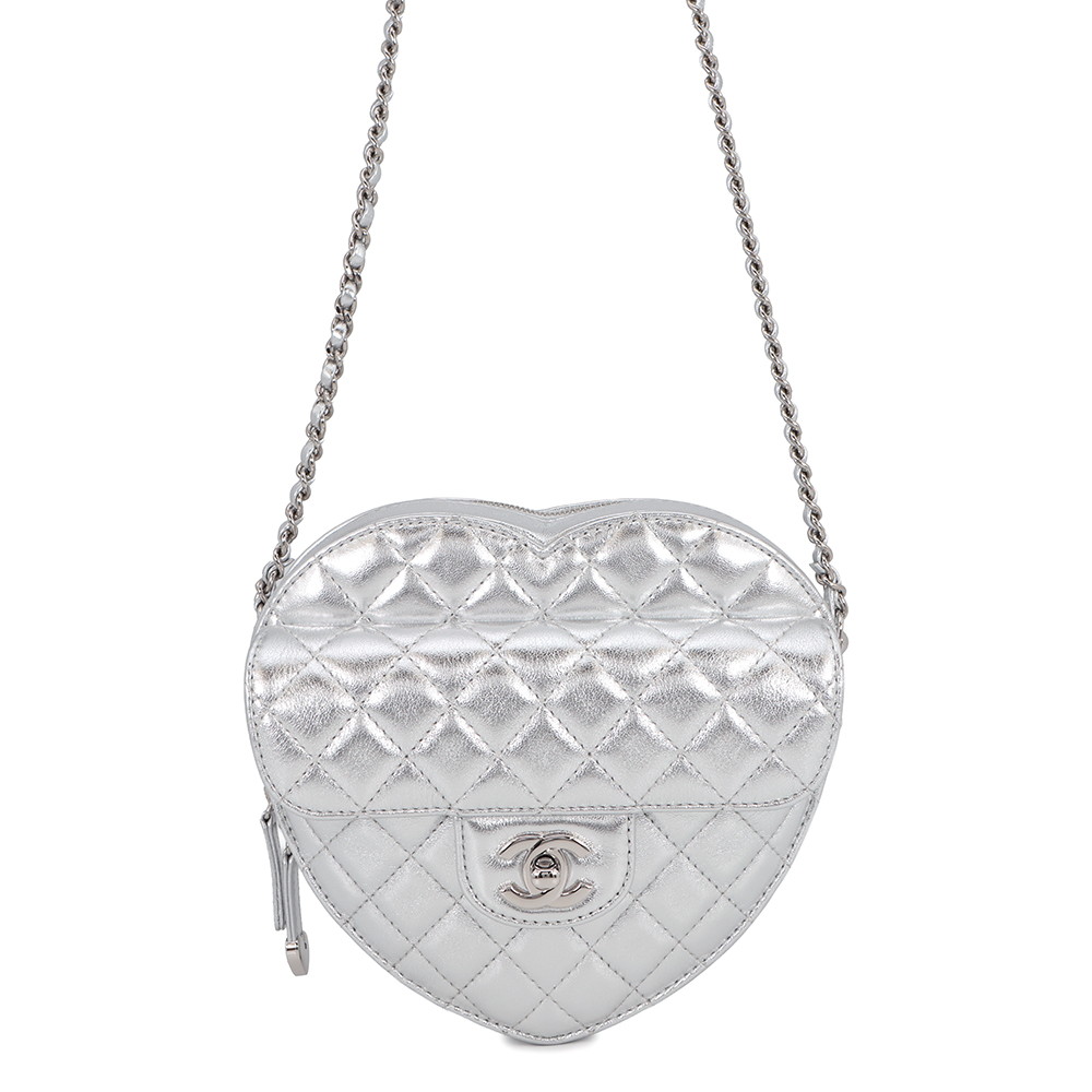 シャネル チェーンショルダーバッグ マトラッセ ココマーク ハートシェイプ メタリックラムスキン AS5764 CHANEL 【安心保証】 【中古】 シャネル バッグ レディース CHANEL BAG|ギャラリーレア店