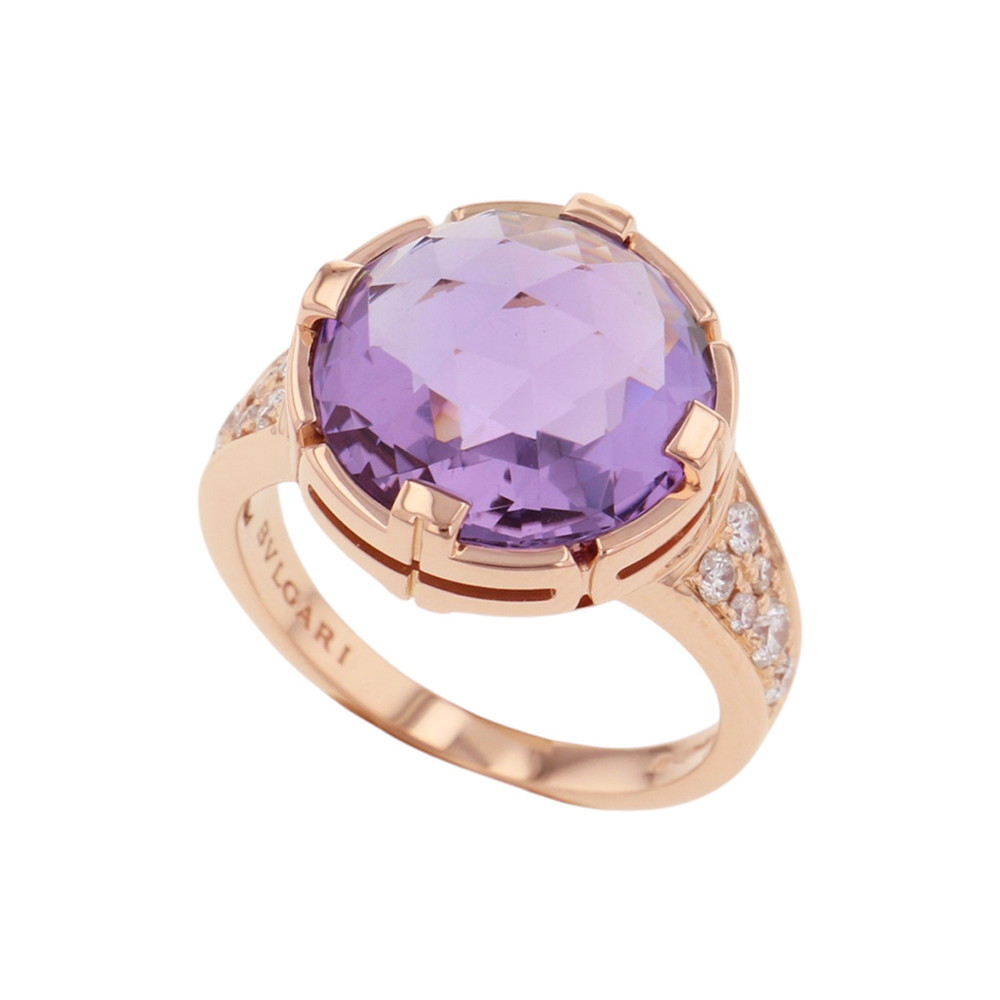ブルガリ リング パレンテシ カクテル アメシスト/ダイヤモンド K18PGピンクゴールド 約14号 AN855181 BVLGARI 指輪 【安心保証】 【中古】 ブルガリ パレンテシ カクテル アメジスト ダイヤモンド BVLGARI Parentesi Cocktail 中古|ギャラリーレア店