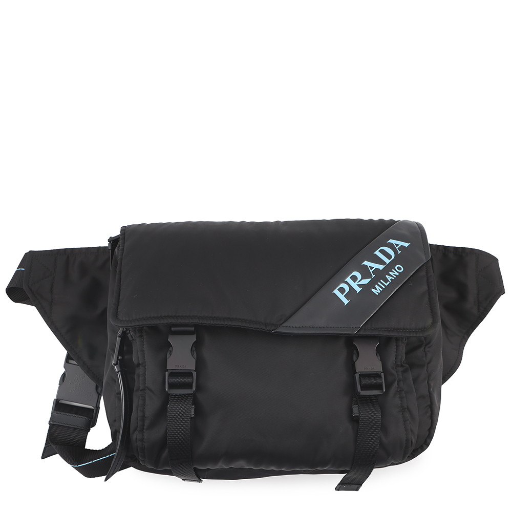 プラダ ショルダーバッグ ロゴ テスートナイロン 1BD157 PRADA メッセンジャーバッグ 黒 【安心保証】 【中古】 プラダ バッグ プラダ PRADA BAG|ギャラリーレア店