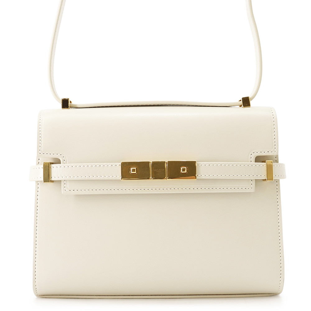 サンローランパリ ショルダーバッグ マンハッタン ミニ レザー 727766 SAINT LAURENT PARIS 白 【安心保証】 【中古】 サンローランパリ バッグ SAINT LAURENT PARIS BAG｜ギャラリーレア店
