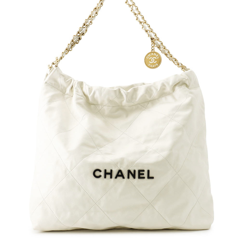 シャネル ハンドバッグ CHANEL22 マトラッセ スモール シャイニーカーフレザー AS3260 CHANEL 白 【安心保証】 【中古】 シャネル バッグ レディース CHANEL BAG|ギャラリーレア店
