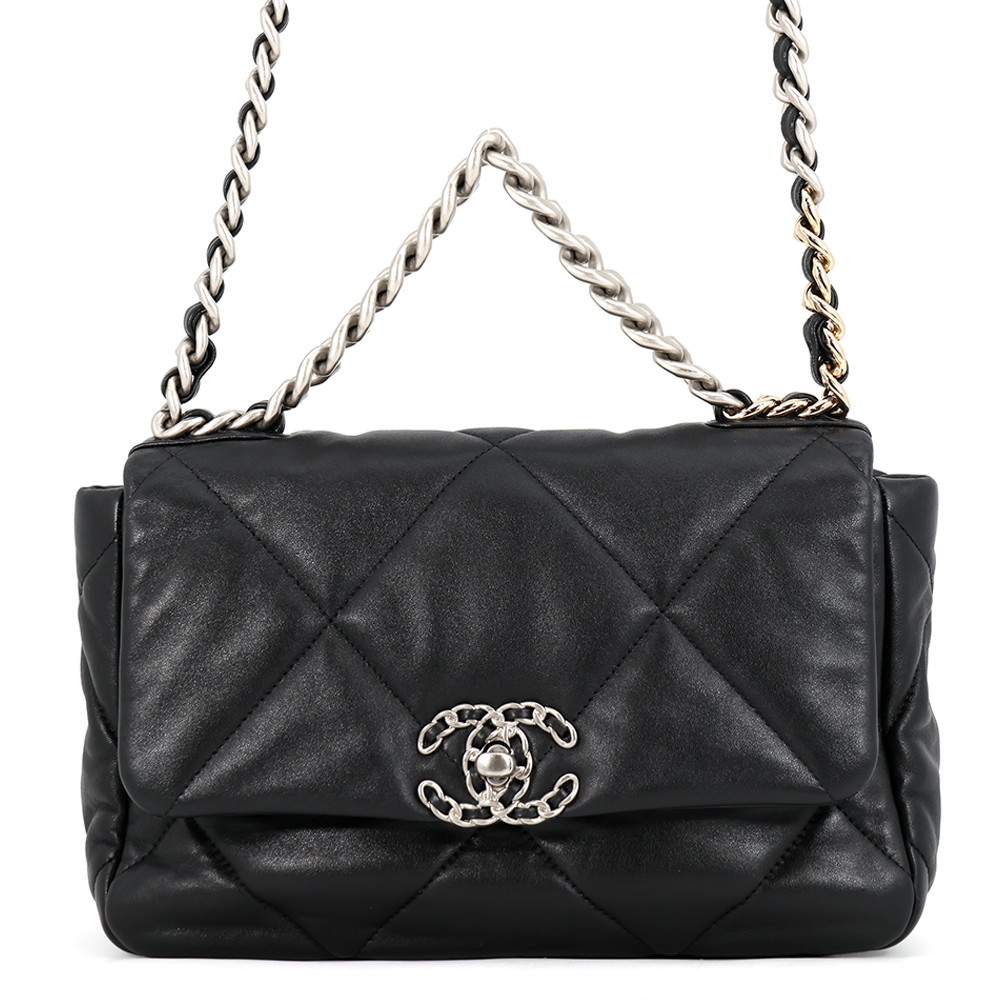 シャネル チェーンショルダーバッグ CHANEL19 フラップバッグ ココマーク ラムスキン AS1160 CHANEL 黒 【安心保証】 【中古】 シャネル 19 バッグ シャネル レディース CHANEL|ギャラリーレア店