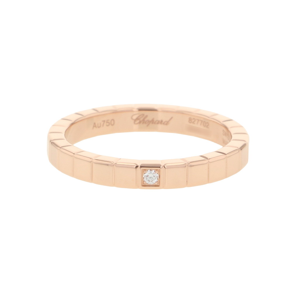 ショパール リング アイスキューブ ミニ ダイヤモンド 1P 0.01ct K18PGピンクゴールド 827702-5229 Chopard 指輪 【安心保証】 【中古】 ショパール アイスキューブ ダイヤモンド Chopard 中古|ギャラリーレア店