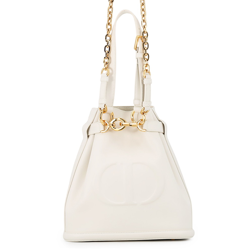 ディオール ハンドバッグ C'est Dior セディオール CDエンボス ミディアム レザー M2271UBHA 2wayショルダー 白 【安心保証】 【中古】 クリスチャン・ディオール バッグ Christian Dior BAG｜ギャラリーレア店 164,550円
