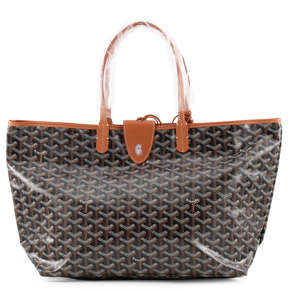 ゴヤール トートバッグ サンルイPM クリップ付 PVC/レザー STLCROPMLTY01CL03P GOYARD ポーチ付き 黒 ブラウン ゴヤール バッグ GOYARD BAG｜ギャラリーレア店