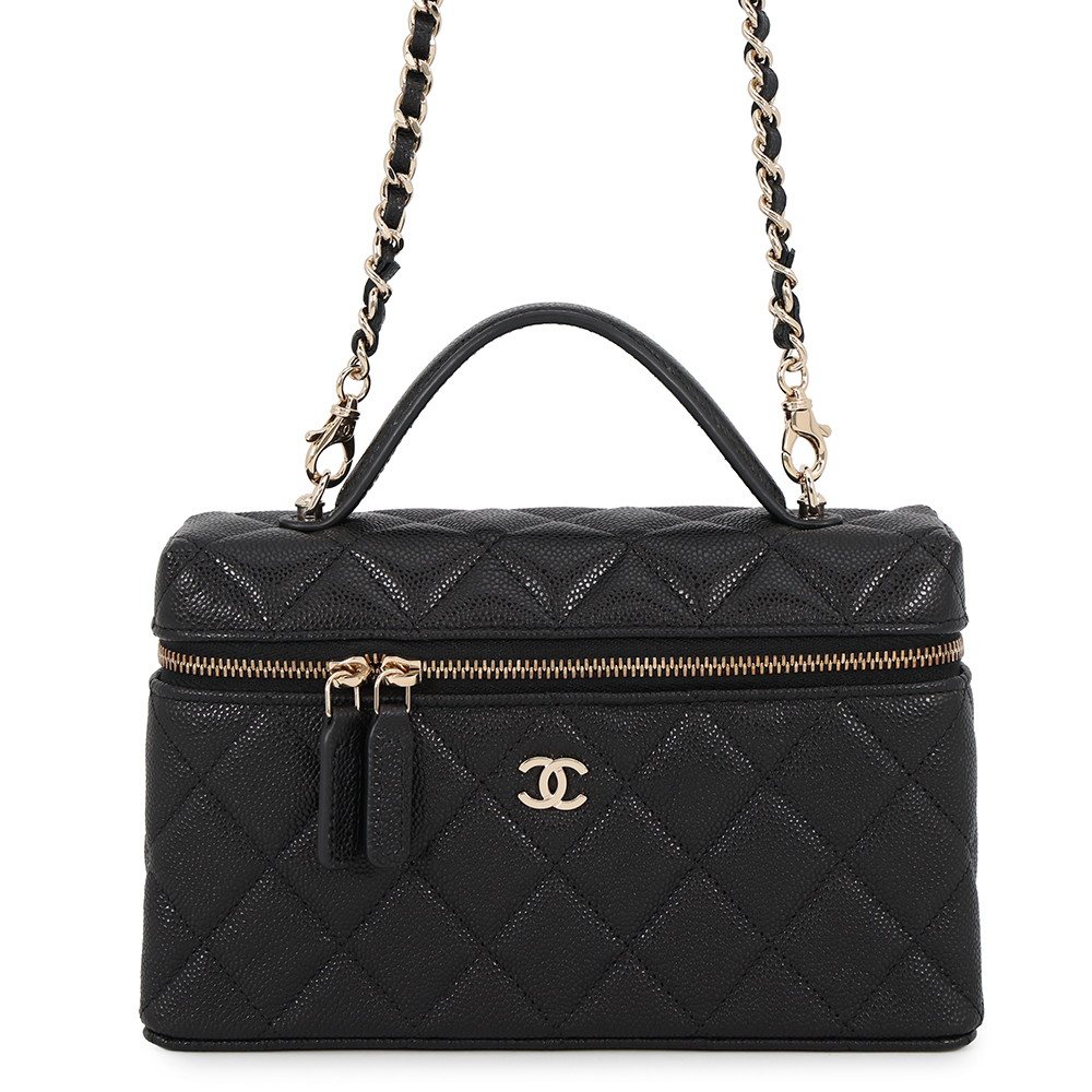 シャネル チェーンショルダーバッグ マトラッセ バニティ ココマーク キャビアスキン AP4385 CHANEL ヴァニティ 黒 シャネル バッグ レディース CHANEL BAG|ギャラリーレア店