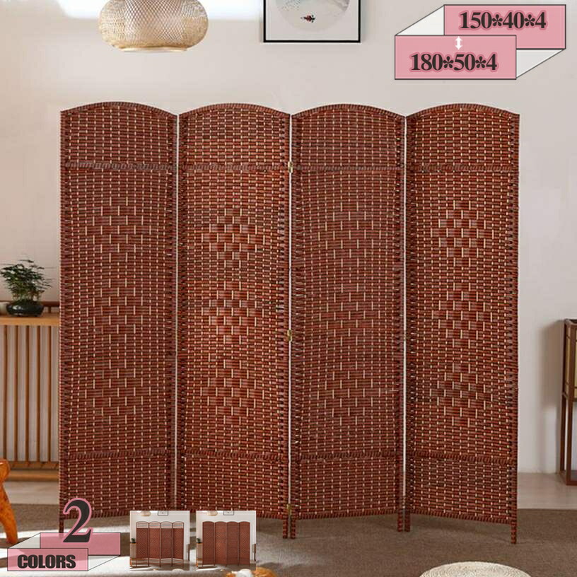 楽天市場】【Asian style】 3連 高さ150cm ブラウン 茶 間仕切り 衝立