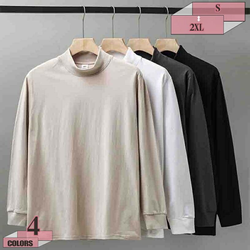 大きいサイズ メンズ Tシャツ 長袖 半袖 100％コットン 綿 ロンt カジュアル 無地 トップス メンズtシャツ ロングTシャツ ファッション 立ち襟 柔らかい 長そで 白 黒 赤 紺 カットソー ルームウェア 部屋着 春夏秋 gratiahome