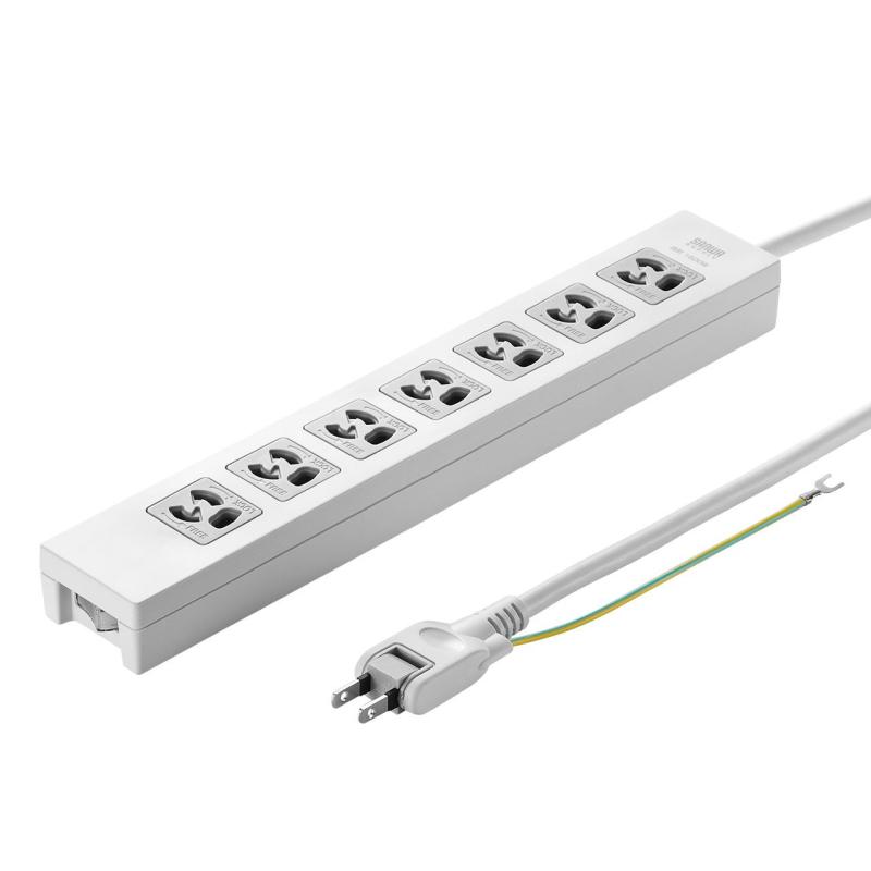 サンワサプライ 電源タップ 7個口(3P) 雷ガード 一括集中スイッチ 裏面マグネット付き アースコード付きスイングプラグ TAP-F37-ZSRシリーズ