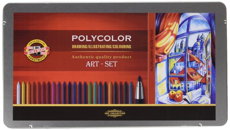 KOH-I-NOOR(コヒノール) 機械製図 set with 色合い先んじる POLYCOLOR 3896 25 インチ SET 3896032001PL 日用品雑貨・文房具・手芸-その他