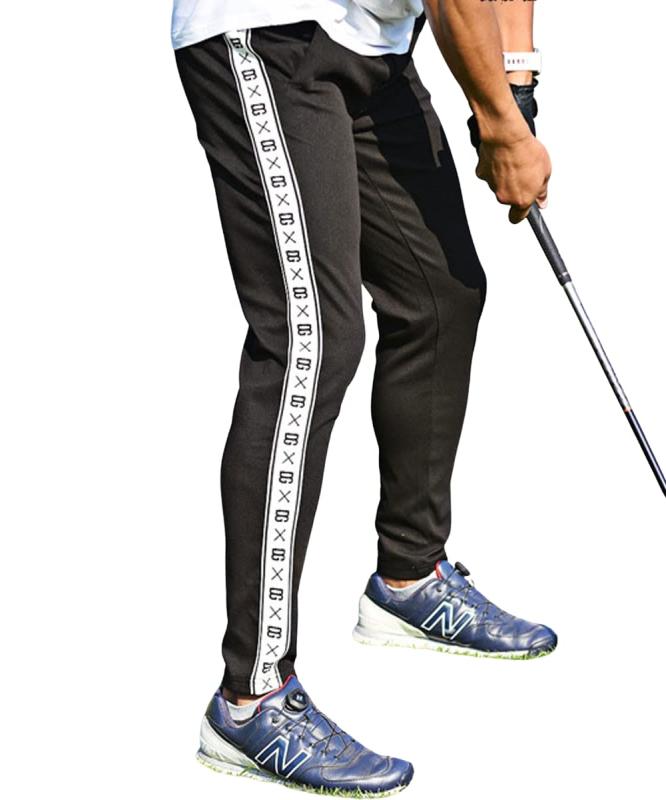 [DIVINER GOLF] サイドラインロングパンツ メンズ ゴルフ スポーツウェア ストレッチ素材 YKKジップ ベルトループ｜パグハグ