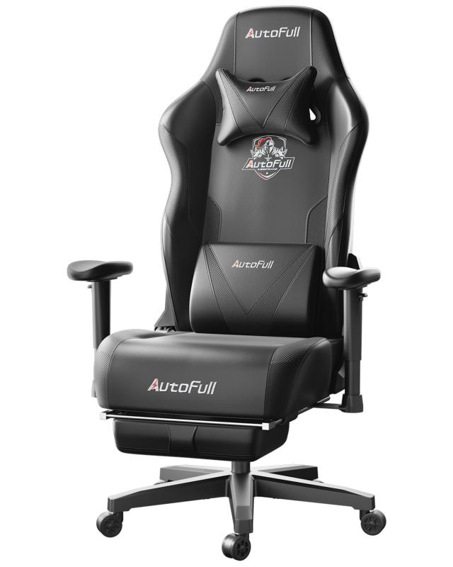 AutoFull C3 ゲーミングチェア 椅子 オフィスチェア リクライニング パソコンチェア ハイバック ロッキング レーシングチェア ワークチェア レザー e-sports競技 多機能 人間工学 競技の盾 ブル