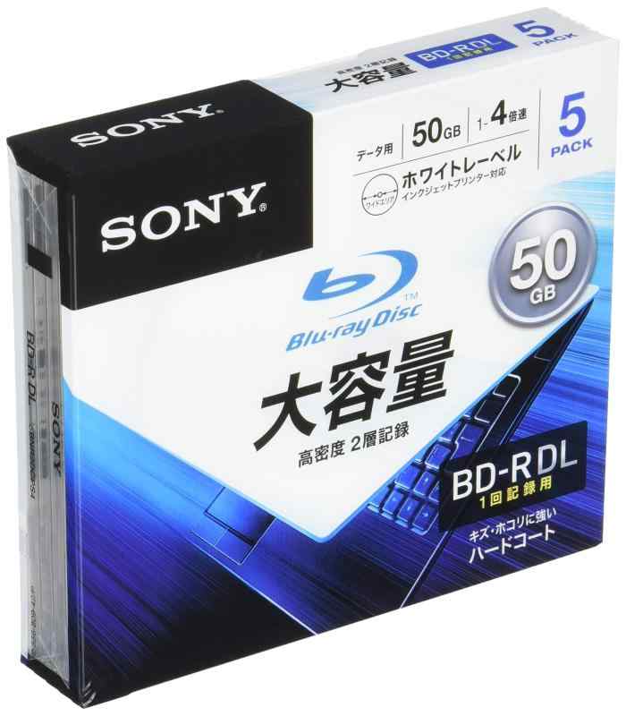 ソニー 資料用ブルーレイディスク 5BNR2DCPS4(BD-R 2層:4倍速 5枚容器に並べる)