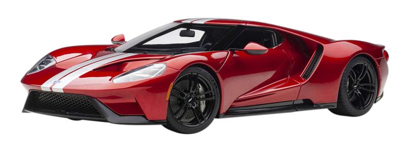 オート作物(AUTOart) 1/18 ジェラルド・r・フォード GT 2017 メタリック・赤いこと/しろがね色・縞模様 切り上げる品