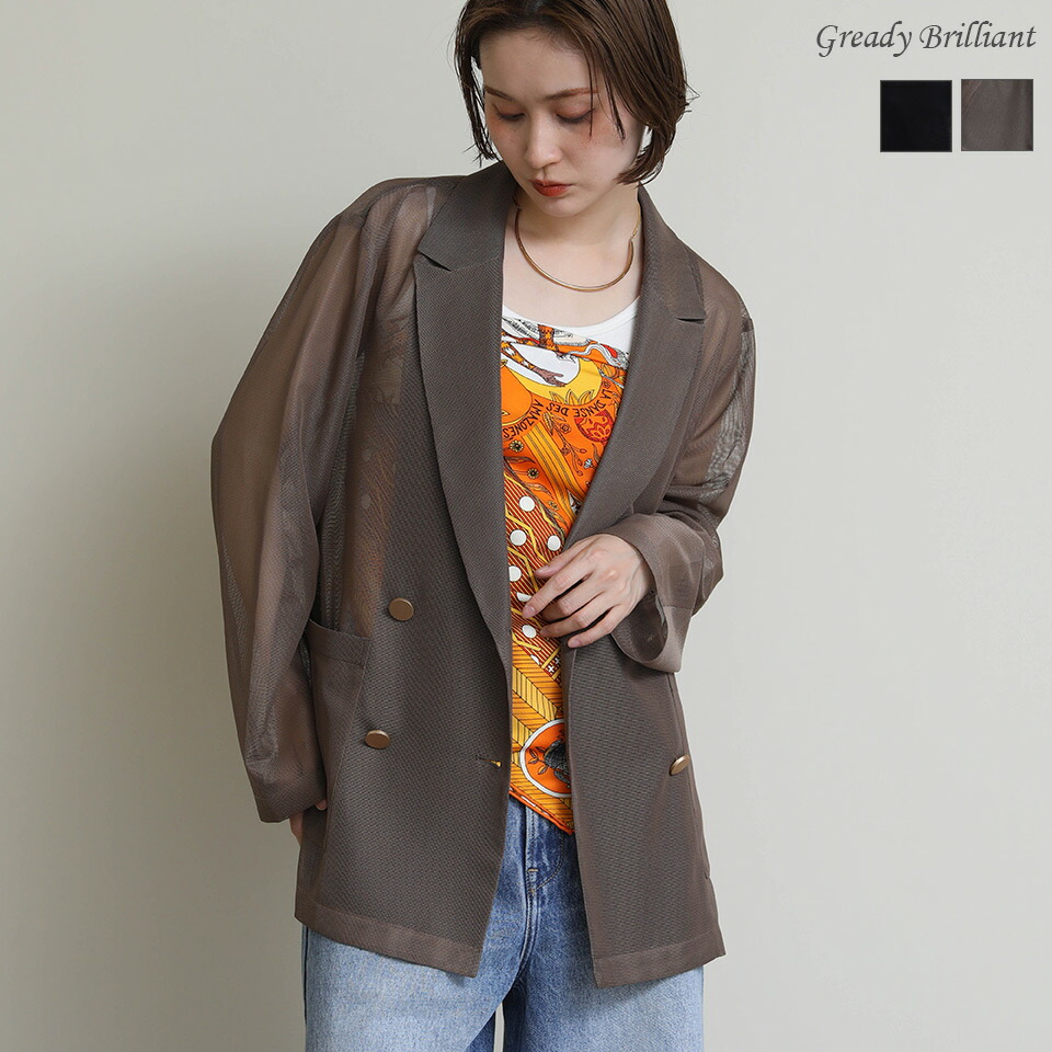 【※４第四次元押さえる※百貨店SALEラストスパートクーポン券別れ別れ中！】《百貨店SALE人並み外れた必要経費》【SALE 30%OFF】グレディブリリアン メッシュテーラードジャケット