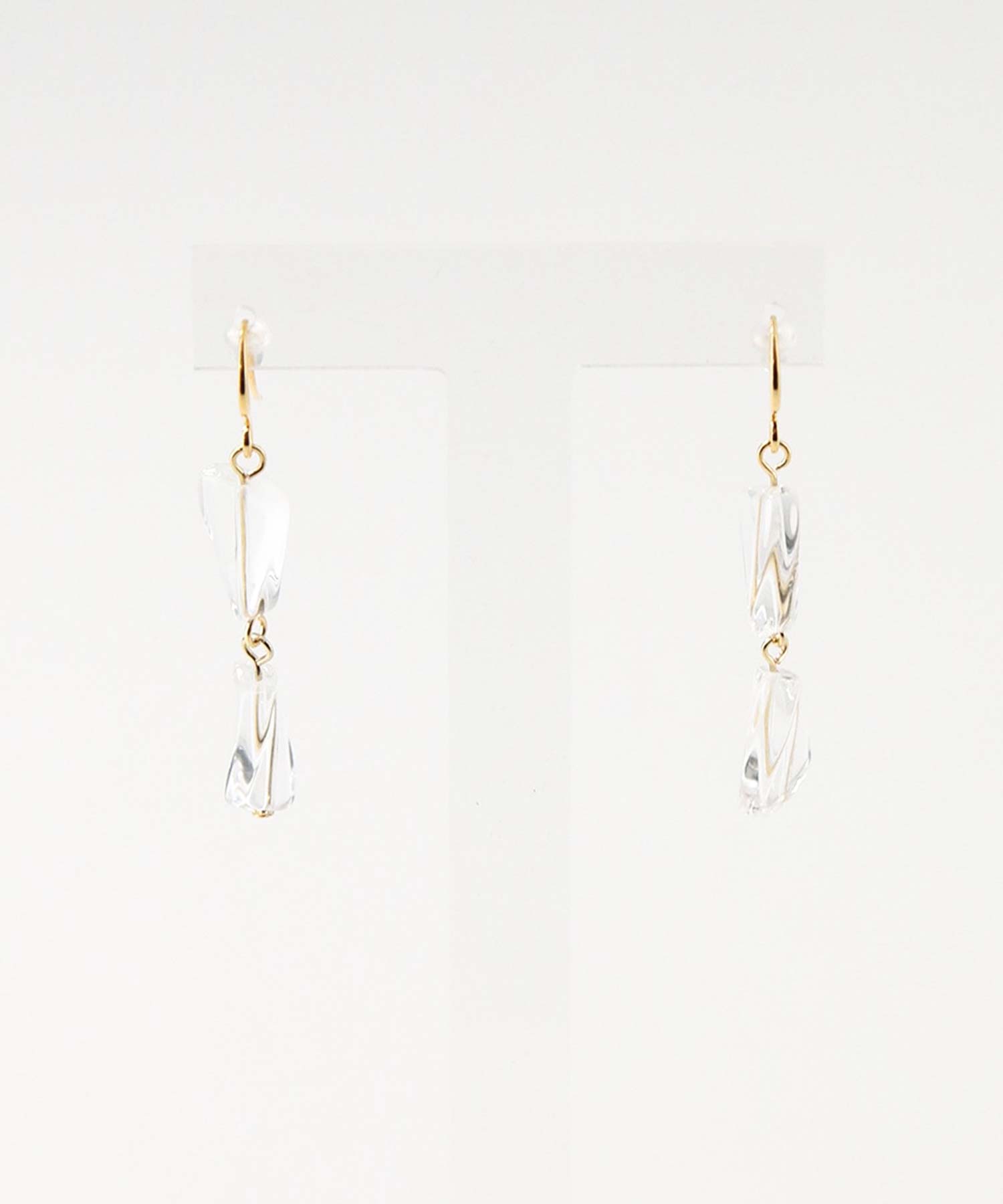 最短即日発送 ピアス シンプル クリア２連ピアス かわいい レディース 春 夏 カジュアル