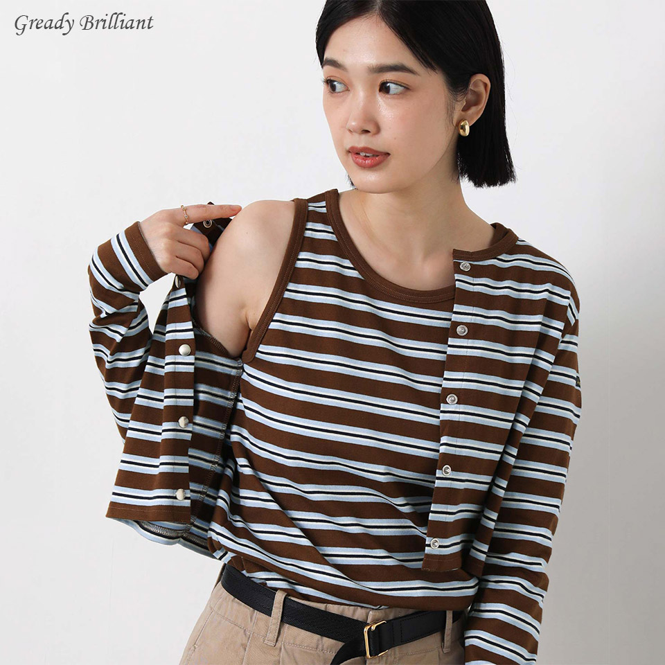 《PRE大売り出し人並み外れた必要経費》【SALE 30%OFF】グレディブリリアン ルミノアボーダータンク / Gready Brilliant