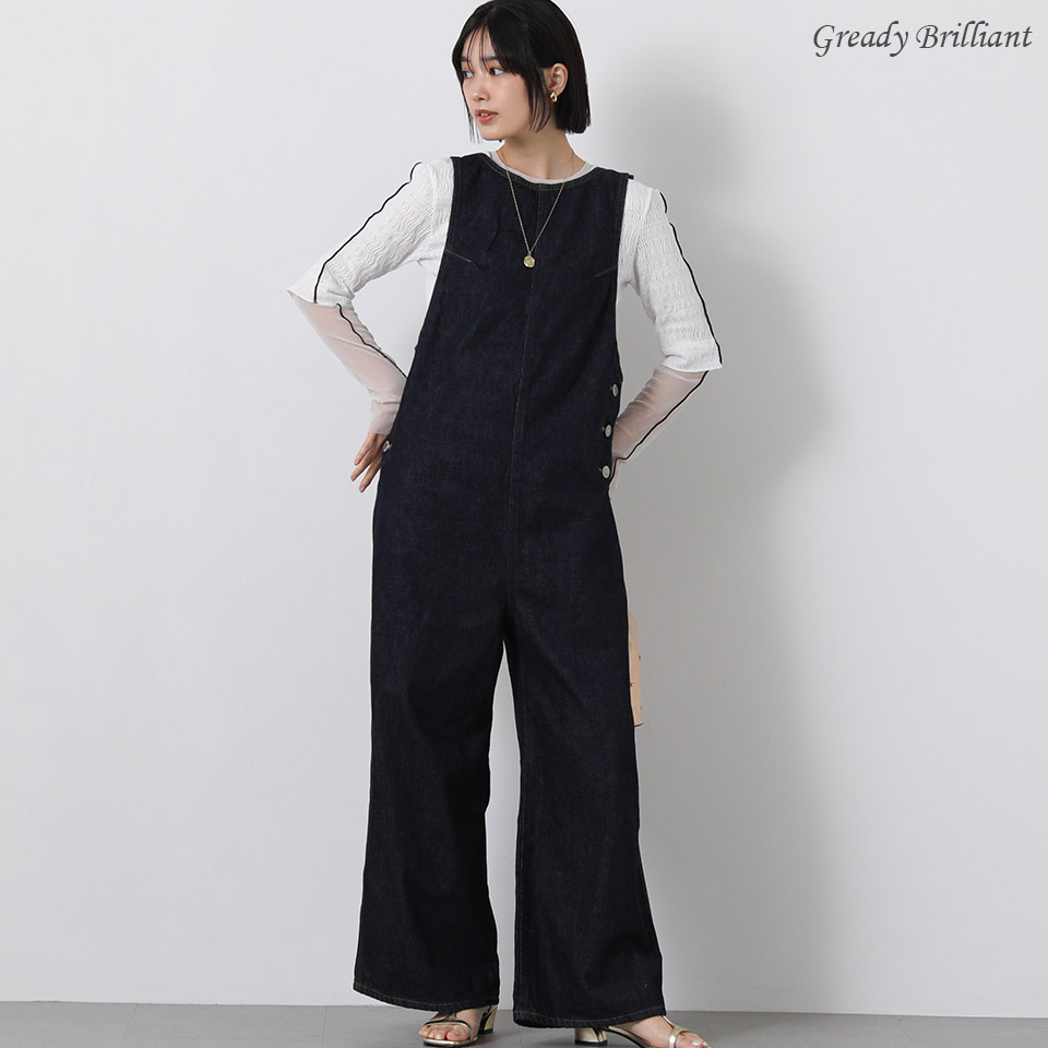 【 24時間限定お得なクーポン配布中！】グレディブリリアン デニムアメスリサロペット / Gready Brilliant