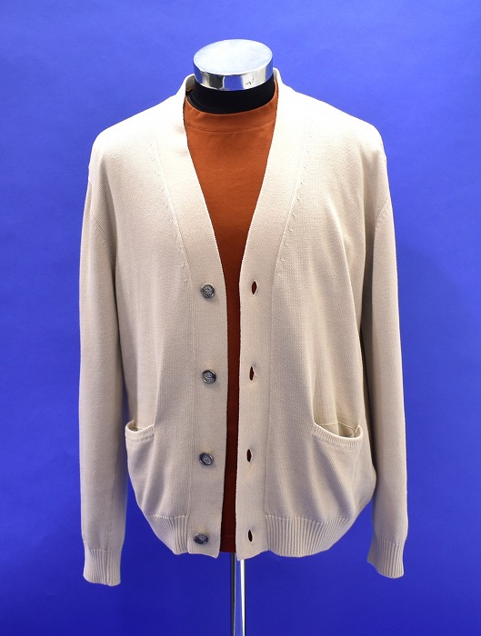 【美中古】 FEDELI（フェデーリ）Vネックカーディガン CARD.8 ML SUPIMA DUSTY 101 V-NECK COTTON CARDIGAN スーピマ コットン セーター 5UED5874 ニット KNIT SWEATER スーピマ 46 Beige MADE IN ITALY DRESS ドレス カジュアル クラシコ 長袖 L/S【中古】