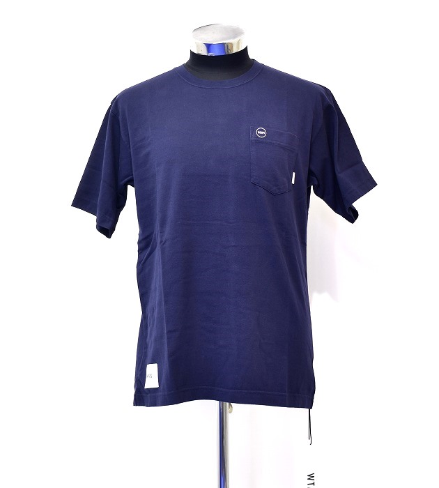 【新品】WTAPS（ダブルタップス）BLANK SS 01 TEE COTTON 182ATDT-CSM01 ブランク 半袖 ポケット Tシャツ LOGO TEE ロゴ コットン ポケTee カットソー MADE IN JAPAN 無地 クルーネック ストリート T-Shirt NAVY 01 S SMALL 定番 おしゃれ アメカジ ミリタリー ワーク WORK