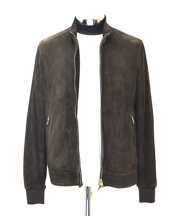 【中古】SANNINO Napoli（サンニーノ） 028 SUEDE ZIP UP Blouson BROWN Leather Bomber Jacket レザー ボンバージャケット スウェード ジップアップ ブルゾン MADE IN ITALY BROWN 48 ジャンバー アウター ドレス カジュアル クラシコ アウター 皮革 羊革 スエード ナポリ
