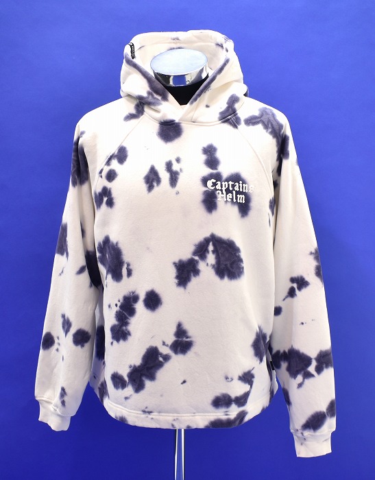 【新品】 CAPTAINS HELM(キャプテンズヘルム)TIE-DYE BIG HOODIE タイダイ染め ビッグ フーディー L/S 長袖 プルオーバー パーカー PULLOVER PARKA HOODY ブルゾン WHITE M LOGO ロゴ アウトドア キャンプ サーフ SURF おしゃれ アメカジ CAMP ラグラン ストリート|used select shop Greed