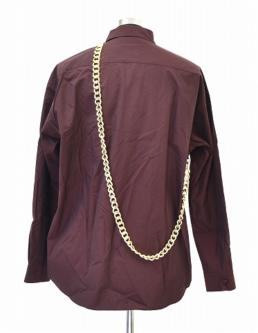 【中古】MISTERGENTLEMAN (ミスタージェントルマン) CHAIN SHIRT MODERN L/S チェーンシャツ 長袖シャツ デザイン モダン　BURGUNDY L Mr.GENTLEMAN MADE IN JAPAN　MGR-SH12 おしゃれ