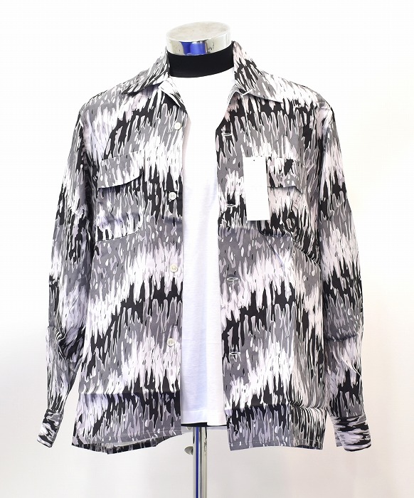 【新品】seven by seven (セブンバイセブン)7×7 PSYCHEDELIC SHIRT L/S RAYON 長袖 サイケデリックシャツ 総柄 ワーク 開襟 アロハ BLACK M MADE IN JAPAN ハワイアン ボウリング HAWAIIAN ストリート SURF|used select shop Greed