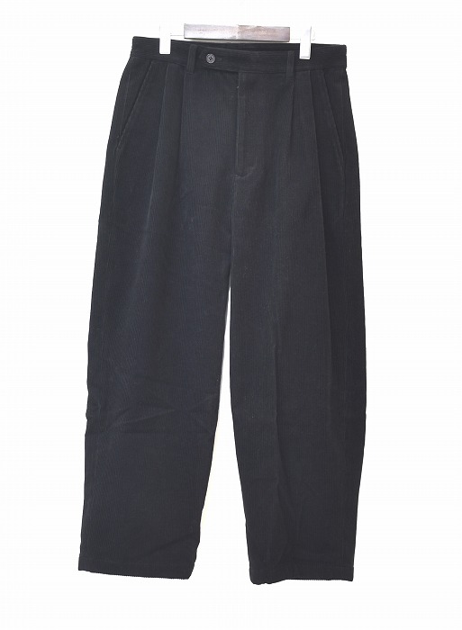 【新品】juha (ユハ) WOOL CORDUROY TAPERED PANTS 10140805 BLACK 4 黒 ウール コーデュロイ テーパードパンツ MADE IN JAPAN　トラウザー ボトム スラックス